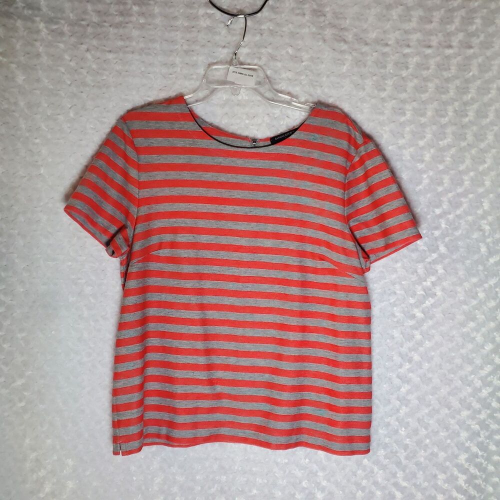 Striped Short-Sleeve Casual Tee Size XL